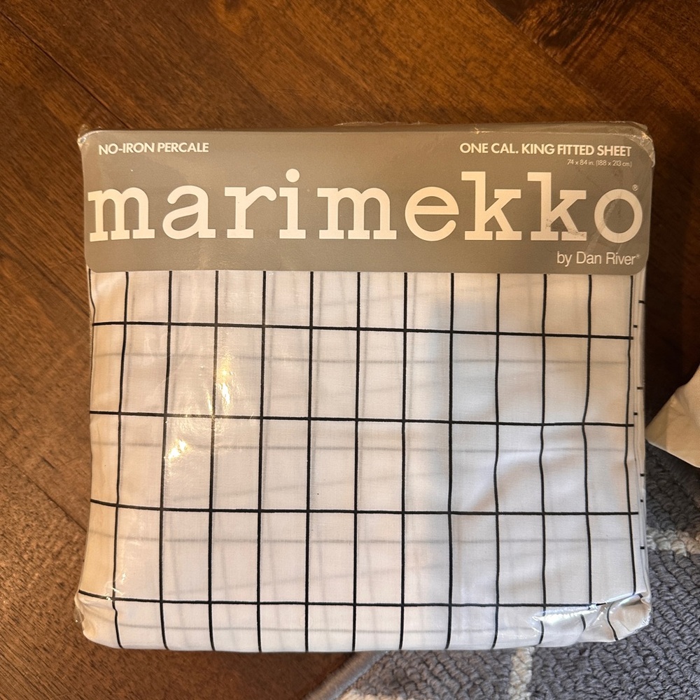 Vintage 90s New With Tags Sealed Package Marimekko by Dan River Cal King Sheet